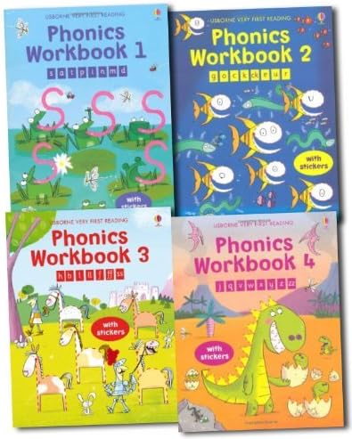 Usborne Phonics Activity Pack 1-4 Books and 250 Stickers (Usborne Very First Reading)(Phonic Workbook 1, Phonic Workbook 2, Phonic Workbook 3, Phonic Workbook 4) by Mairi Mackinnon (2015-11-08) Paperback – January 1, 1747