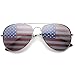 grinderPUNCH® American Flag Aviator Sunglasses Glasses Silver Color