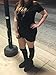 TOB Women's Sexy Halter Lace up T Shirt Mini Club Dress ,Black,Medium