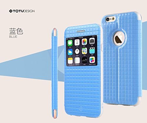 MyClixCart Totu Design[Lattice Series - Starry] Half Window Flip Case Cover For Apple iPhone 6 Plus / 6S Plus (Blue) - 5.5"