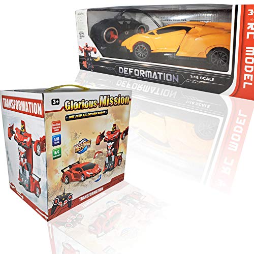 ANJ Kids New Holiday Toy - 2 in 1 Transforming Toy and Remote Control Car for Boys and Girls | Full RC Car Function and Flashing Lights - Perfect Remote Control Toy for Kids - Thumbnail 5