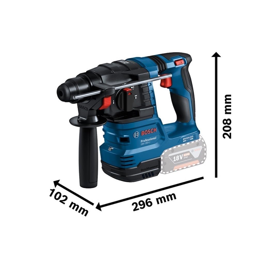 Bosch Professional 18V System Akku Bohrhammer GBH 18V-22 (mit SDS plus, KickBack Control und Vibration Control, inkl. GDE 18V-12, L-BOXX, ohne Akku/Ladegerät) 2