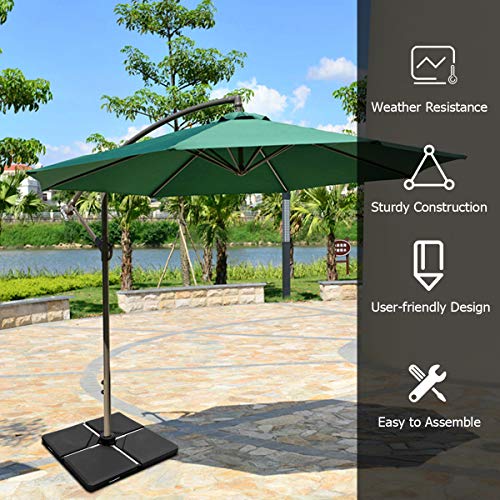 Tangkula 4PCS Patio Cantilever Offset Umbrella Base Weight Stand