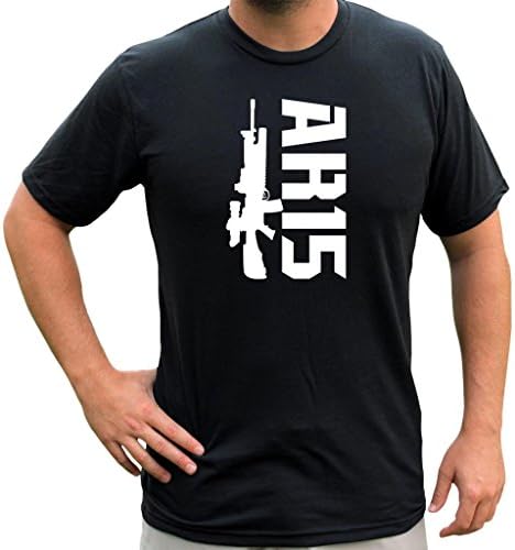 American Eco Apparel AR15 Weapon Gun Tee US Sniper Military Navy Seal Shirt 2X-Large Black/White