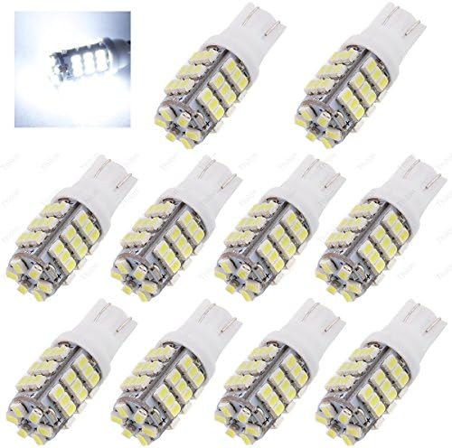 Thilon - 42-SMD T10 168 12V LED Replacement Light Bulbs T15 921 912 906 Extra Bright LED (10 pieces) (White)