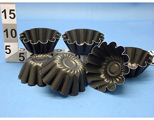 OEM SYSTEMS Moulds Moulds for Pudding Diameter 11 cm Pack of 6 Steel, Black