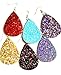 10 Pairs Petal Teardrop faux Leather Earrings - Lightweight Leaf Drop Earrings Gift Fit Woman Girls