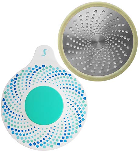 STAN BOUTIQUE Bath Drain Stopper - Shower Drain Hair Trap, Stainless Steel-Silicone Bathtub Accessories, 2 Pcs - Green