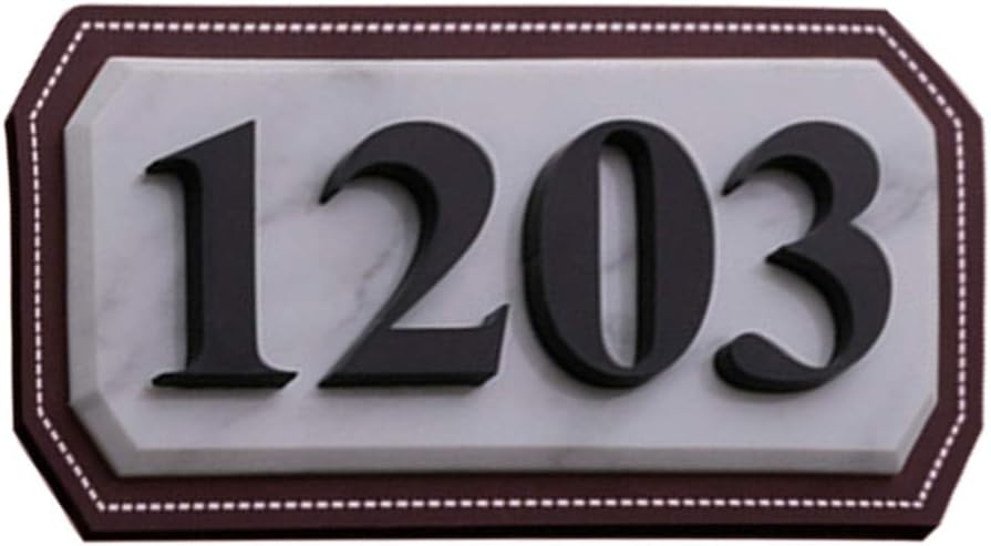 Address Signs - ITODA Personalized Address Plaque Custom House Number Sign Door Room Self Adhesive Wall Mounted Acrylic Plate for Home Office Hotel Apartment Yard Or Mailbox (1-4 Numbers)