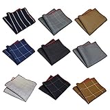 Men's Pocket Square Set Hankerchiefs Wedding Party Pack of 9