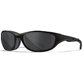 Wiley X Airrage Sunglasses, ANSI Z87 Safety Glasses for Men and Women, UV Eye Protection for Shooting, Fishing, Biking, and Extreme Sports, Black Frames, Smoke Grey Tinted Lenses