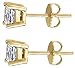 FANTOM 0.50 Carat Total Weight 14 Karat Gold Overlay on 925 Sterling Silver Earrings. 0.25 Carat Each Stone