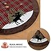 GMOEGEFT 48 Inches Christmas Tree Skirt, Red and Black Buffalo Plaid Mat with Brown Faux Fur Edge, Black Moose in Snowfield Pattern, Xmas Tree Holiday Decoration