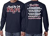 Boston Red Sox Fans. Thanks Papi. David Ortiz Tribute Long Sleeve Navy T Shirt (Sm-5X) (Small)