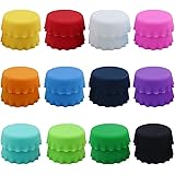 LEEFONE 24 PCS Silicone Rubber Bottle Caps, 12 Colors Reusable Beer Caps for Home Brewing Beer, Soft Drink, Wine Bottle, Beer