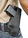 New Barsony Black Leather Concealment Pancake Holster for Compact 9mm 40 45 Pistols
