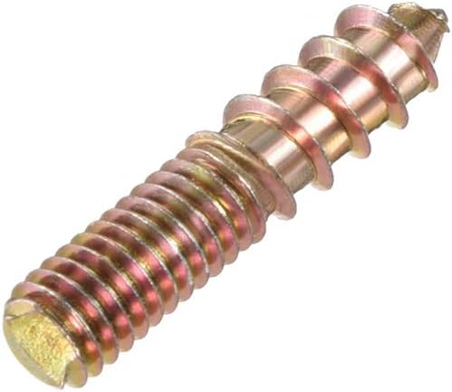 sourcing map M6 Hanger Bolts Length 1-1/8"(30mm) Double Headed Bolts Self-Tapping Screw 6mm Wood Joint Furniture Legs 20pcs - Image 4