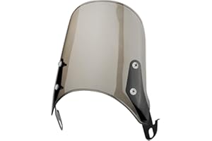 KICRY Universal Motorcycle Windshield for Motorbike 7" Headlight Windscreen Deflector Front Flyscreen with Mount Compatible with Harley Suzuki Honda Triumph Cruiser Cafe Racer (Medium Smoke)