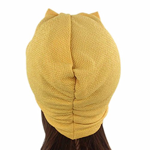 image for Napoo Women Bowknot Cancer Chemo Hat Beanie Scarf Turban Head Wrap Cap
