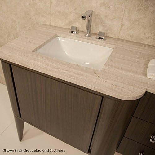 Stone countertop for vanity GA120, with two cut-outs for lavatory 5485. 74 1/2"W, 22 1/4"D, 1 1/4"H Avaible in zero faucet holes, one faucet hole, and 3 faucet holes in 8” spread