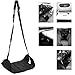 Foot Rest - Portable Travel Footrest for Airplane Ergonomic Adjustable Height Foot Hammock Cushion to Relieve Knee Pain Flight Under Desk for Car Home Office Foldable Footstool with Sleep Mask (Black)