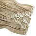 Clip in Hair Extensions 8 PCS 18 Clips 145G Thick Straight Curly Full Head Real Natural Synthetic Fibre Hairpiece 60 colors for Women Lady Girls(17 inch,ash blonde mix bleach blonde-curly)