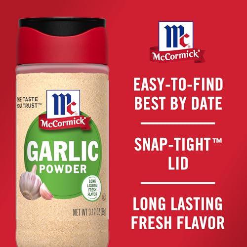 MCCORMICK GARLIC POWDER, NON GMO, MADE FROM FRESH, WHOLE GARLIC CLOVES, FOR BRINGING CONSISTENT FLAVOR TO MEALS & RECIPES, 3.12 OZ