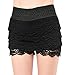 Mullsan Women's Fitted Scallop Hem Crochet Tiered Lace Sexy Shorts