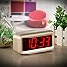 Timegyro Alarm Clock for Bedrooms, LED Digital Clock Battery Operated Small Wall Clock with 3 Level Brightness Adjustable,Snooze,12/24Hr,1.2