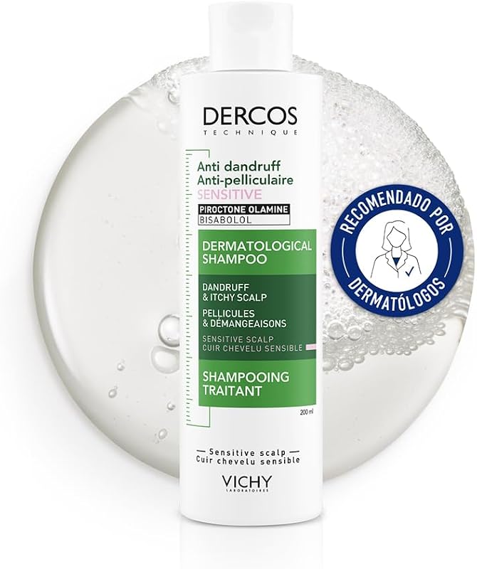 Shampoo Anti-Caspa Vichy, Para Couro Cabeludo Sensível, Elimina a Caspa e Reduz a Coceira, Couro Cabeludo Limpo e Saudável, Dupla Eficácia, Unissex, Técnica Dercos, 200ml