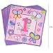 95 Piece 1 Year Old Girl Birthday Party Set Including Banner, Plates, Cups, Napkins, Tablecloth and Balloons, Serves 20