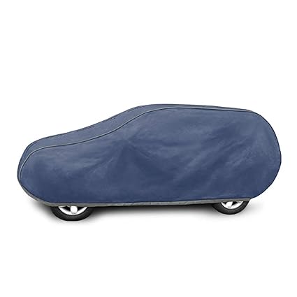 Saferide | Vollgarage Auto Autoplane 430-460 cm Blau UV Schutz Dünn Autoabdeckplane Ganzgarage Wasserdicht Hagelschutz Atmung