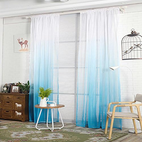 Gaddrt® 1 Panel Window Curtain Gradient Sheer Curtain Tulle Window Treatment Voile Drape Valance Fabric (H)