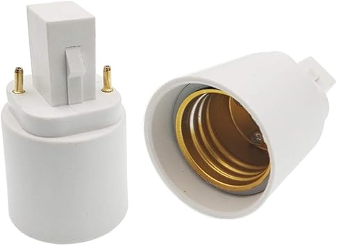 2pcs E Simpo G24d 2pin Not 4p To E26 E27 Lamp Base Adapter Cfl Pl Lamp Base To Led E26 Light Socket Adapter 2p Cfl Socket Gx24d G24d To E26 Adapter G X 24d To E26 E27 21 8mm