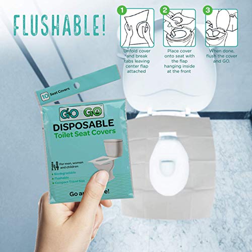 Go on the Go Disposable Toilet Seat Covers for Travel Biodegradable