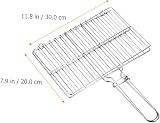SUPVOX Stainless Steel BBQ Fish Grill Basket Handle Thickened Mesh Steak view 6