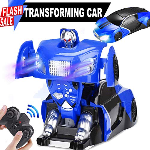 2019 Upgrade Transform Remote Control Car Stunt Racing Climbing Car Holiday RC Car Toys Boys Girls Age 3,4,5,6,7,8 9-16 Year Xmas Gifts 360° Rotating Transform Robot Lighted Deformation Vehicle