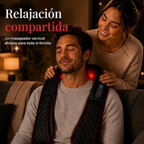 Essy Cervical and Back Massager Neck and Shoulder Massager Cervical and Back Massage Shiatsu Neck Back Massage (EU plug) | Massage Gift For Women And Men To Relax Muscles