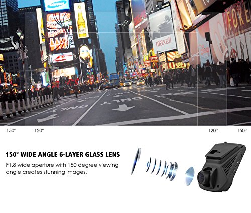 Lifechaser Dash Cam Car Camera 1080P FHD WIFI Night Vision with Sony IMX323 Sensor 150°, 2.45"LCD, Parking Mode, Time Lapse, WDR, G-Sensor, Loop Recording for Cars, Trucks