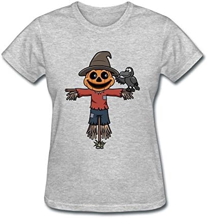 Layannie Women's Cartoon Scarecrow Art Short Sleeve T shirt XL