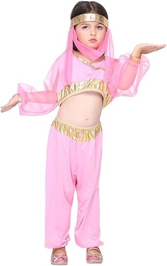 Amazon Co Jp トヨベイ Toyobuy 女の子 ガールズ インド風 レース ダンス 演出服装 仮装衣装 ハロウィン クリスマス コスチューム コスプレ 2セットxl 服 ファッション小物