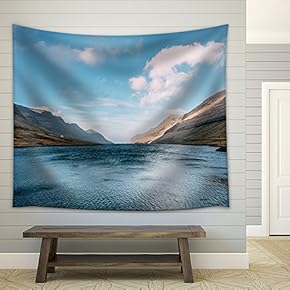 Landscape with Mountain Under The Sky - Fabric Wall Tapestry Home Decor - 51x60 inches