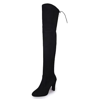 HCFKJ???? Stiefel, Frauen Stretch Faux Slim Hohe Stiefel Overknee Stiefel High Heels Schuhe