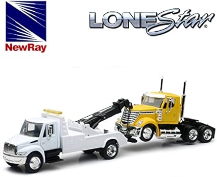 Amazon インターナショナル トウトラック レッカー車 ローンスター トラックキャブ 1 43 International 40 Tow Truck With International Lonestar Truck Cab ミニカー ダイキャストカー おもちゃ