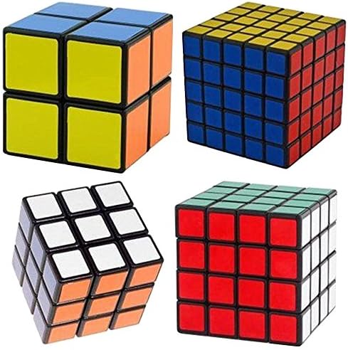 Amartshows Black Cube Puzzle Bundle Pack,2x2x2,3x3x3,4x4x4,5x5x5 Set, Speed Cube Collection toies for children