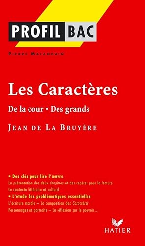 Download Les Caractères, Jean de La Bruyère : De la cour, Des grands PDF