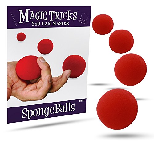 Magic Makers Magic Tricks You Can Master: SpongeBalls Combo - Instructional Magic Training - Pack of 4 Spongeballs Included