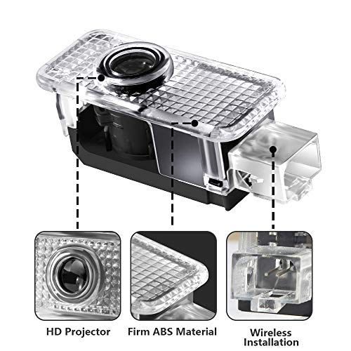 4 Pcs Car Door Projector LED Logo Lights, Audi Puddle Entry Ghost Shadow Welcome Lighting for Audi A1 A3 A4 A5 A6 A7 A8 Q3 Q5 Q7 R8 TT Accessories & Parts Emblem Reflector Lamp