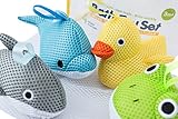 Bath Toys – Soft, Safe & Educational for Baby & Toddlers – Best Set for Kids of All Ages – Interactive Play & Games for Boys and Girls – Use In or Out of Tub - BONUS Case & Mesh Net Organizer Bag for Storage & Drying – Easy to Clean, Without Holes - NO Mold – Satisfaction Guaranteed!