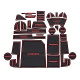Red Anti-dust Non-Slip Interior Door,Cup,Arm Box,Storage Mat Fit Jeep Cherokee 2014-2016 (Pack of 25) (Upgrade)